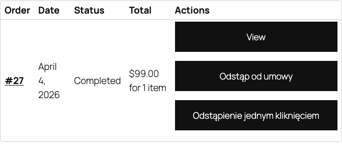 Withdrawal buttons in the My Account panel