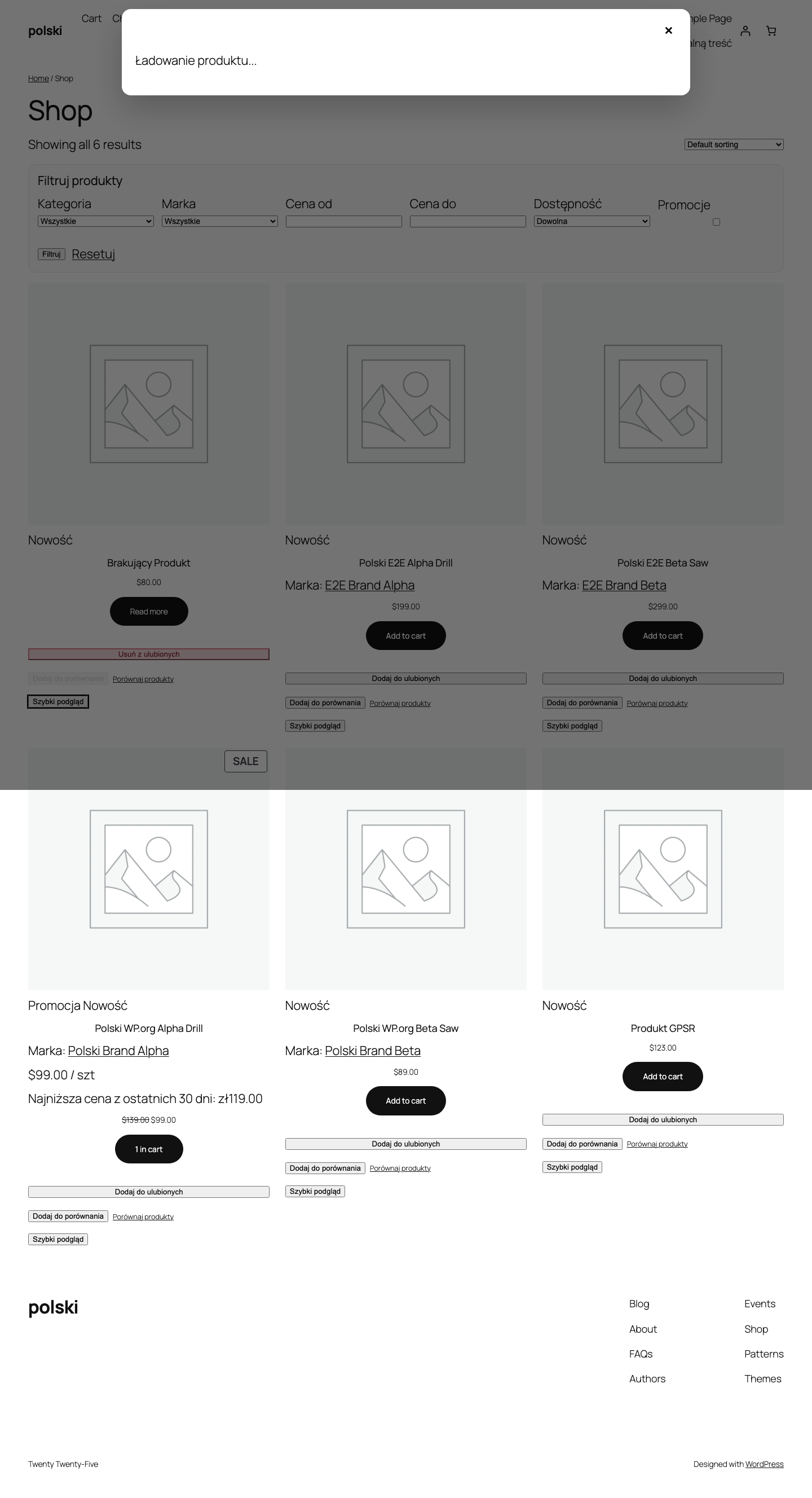 Wishlist, compare and quick view on the store page