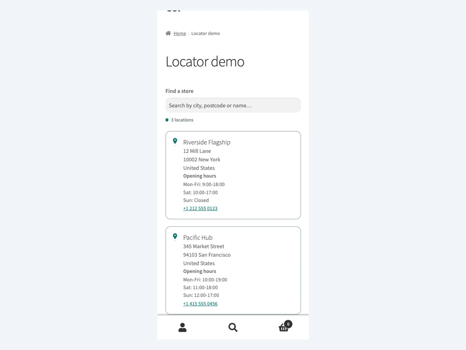 Store directory on mobile