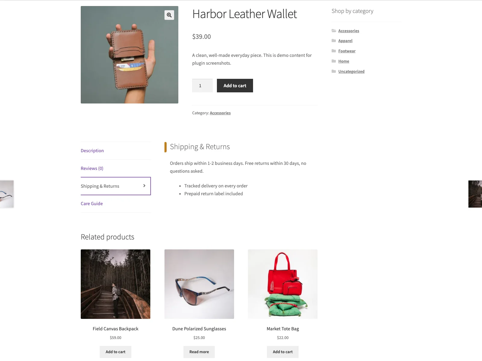 Custom tabs on the product page