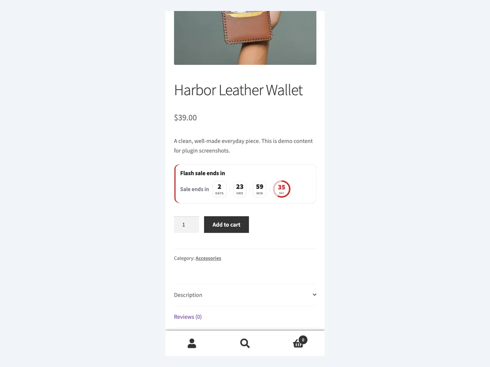 Sale countdown on mobile